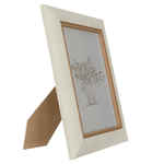 Porta Retrato em Poliestireno e Vidro 13x18cm Off White Marrom