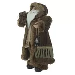 Papai Noel Natal Em Pé Bege Marrom Presente Lanterna 60cm