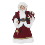 Enfeite Mamãe Noel Clássica Vermelha com Presentes Luxo Natal 45cm