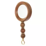Lupa Decorativa em Madeira e Vidro Minimalista 21cm