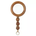 Lupa Decorativa em Madeira e Vidro Minimalista 21cm