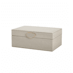 Caixa Em MDF Com Revestimento Em PU Cinza Claro G