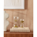 Ampulheta Decorativa em Vidro Areia Dourada 19cm Mart