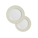 Jogo 6 Pratos Raso E 6 Sobremesa Coelhos Cenouras Páscoa Verde