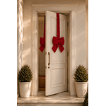Escapulário De Porta Laço Guirlanda Veludo Vermelho Decoração Natal 