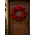 Guirlanda De Natal Berry Vermelho Cereja Fibra 50cm Porta