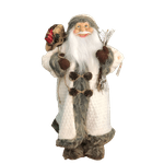 Papai Noel com Casaco de Pele E Saco de Presente 60cm