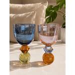 Jogo de 6 Taças Vidro Base Esfera Diamante 360ml