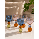 Jogo de 6 Taças Vidro Base Esfera Diamante 360ml