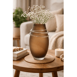 Vaso Vidro Decorativo Aplicação Marrom 43,5cm