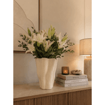 Vaso Decorativo Cerâmica Off White G Design Boho Chic Organico