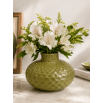 Vaso Decorativo Verde Com Textura Decore Home 14 Cm
