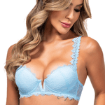 25948 - Conjunto com aro e bojo. Calcinha fio. - Azul