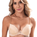 29692 - Conjunto Push Up. Calcinha fio. - Nude