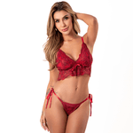 29912 - Conjunto triângulo.Calcinha fio - Vermelho