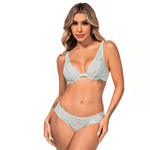 25851 - Conjunto com aro e sem bojo. Calcinha fio. - Verde