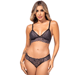 26193 - Conjunto triângulo. Calcinha fio. - Cinza