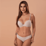 30998 - Conjunto Push Up. Calcinha larga - Nude