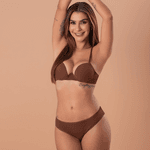 30986 - Conjunto Push Up. Calcinha larga - Marrom