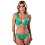 29791 - Conjunto Push Up.Calcinha fio - Verde
