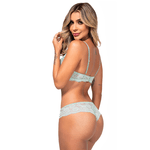 25851 - Conjunto com aro e sem bojo. Calcinha fio. - Verde