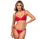 29121 - Conjunto Push Up. Calcinha fio. - Vermelho