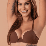 30986 - Conjunto Push Up. Calcinha larga - Marrom