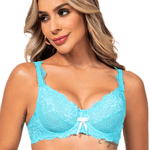 25020 - Conjunto com aro e sem bojo. Calcinha fio. - Azul