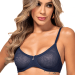 25916 - Conjunto com aro e sem bojo.Calcinha fio. - Azul