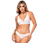 27398 - Conjunto com aro e sem bojo. Calcinha fio. - Amarelo