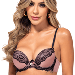 28705 - Conjunto Push Up. Calcinha fio. - Nude