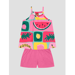 Conjunto Alcinha Menina Frutas Rosa Claro Kyly 