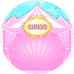 Painel Redondo 1,50 x 1,50 Circo Rosa