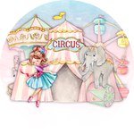 Painel Redondo 1,50 x 1,50 Circo Rosa