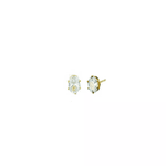 Brinco Ponto de Luz Oval 7mm Banhado a Ouro 18k
