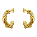 Brinco Argola Diamantada 2 Fios Banhado a Ouro 18k