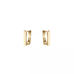 Brinco Argolinha Quadrada P 1cm Banhado a Ouro 18k