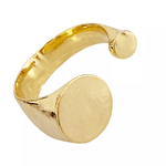 Anel Organic Regulável Redondo Banhado a Ouro 18k