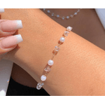 Pulseira de perolas e cristais 