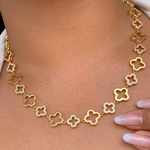 Chocker de trevo liso e cravejado 