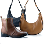 BOTA FEMININA COM BOLSA BAGUETE ESCOLHA Coturno Cano Confortável Baixo Curto Com Zíper Wester INSTA