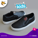 Slip On Yate Infantil Stratus em Couro - Preto