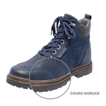 Bota Coturno em couro Mega Boots 6023 Marinho-Preto