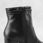 Bota Feminina Modelo Cano Curto Couro Legítimo Preto