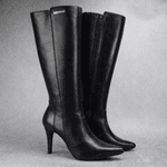 Bota Feminina Bico Fino Couro Legitimo