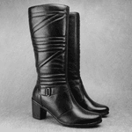 Bota Feminina Cano Alto Couro Legitimo Salto Alto
