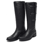 Bota Feminina Montaria Modelo Ajustável Couro Legítimo