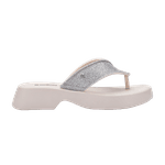 Melissa Chinelo Flatform M Lover Glitter - Bege Claro 