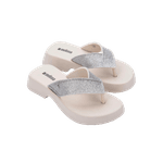 Melissa Chinelo Flatform M Lover Glitter - Bege Claro 