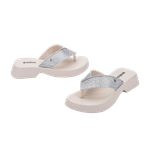 Melissa Chinelo Flatform M Lover Glitter - Bege Claro 